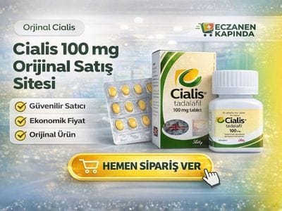 Cialis 100 mg tadalafil 30 tablet ürün kutusu ve blister görseli