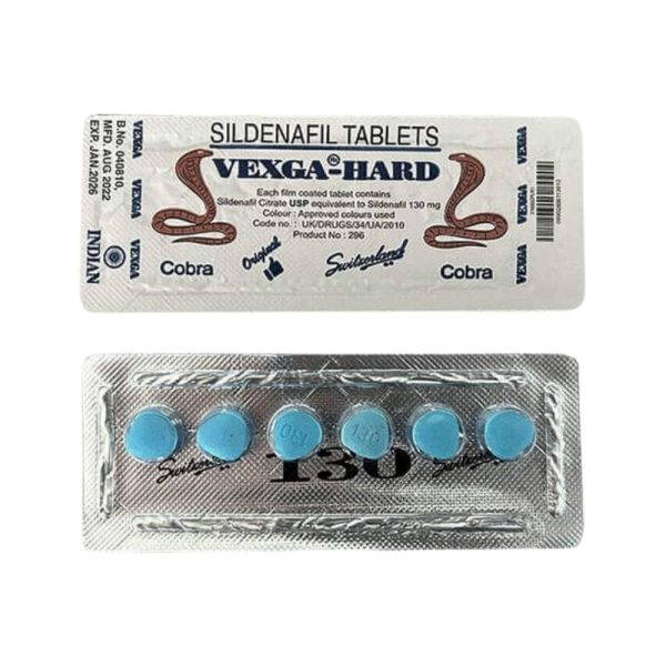 Cobra 130 mg mavi 6 tablet ürün ambalajı