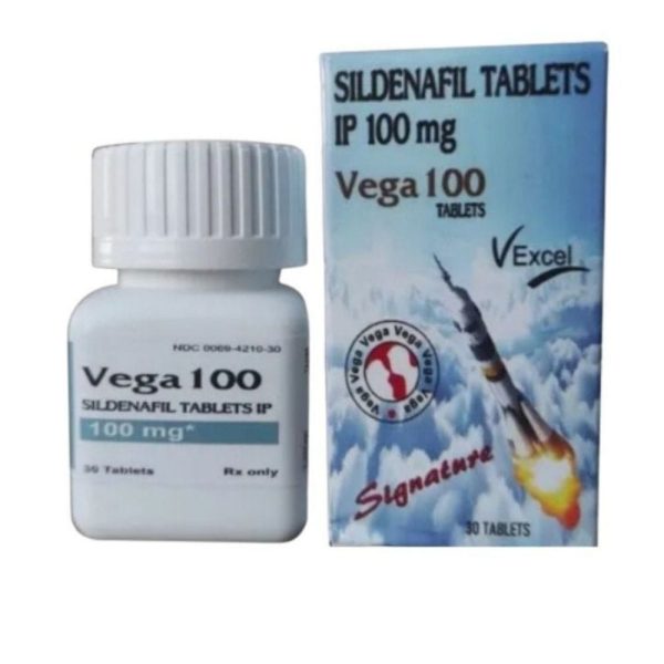 Vega 100 mg 30'lu tablet ürün ambalajı