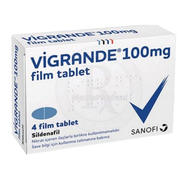 Vigrande 100 mg 4 tablet ürün ambalajı