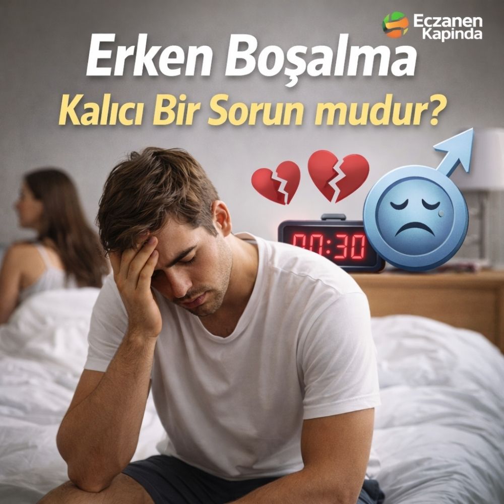 Erken boşalma sorunu yaşayan bir erkeğin endişeli görünümü – erken boşalma kalıcı bir sorun mudur blog görseli