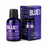 Blue Drops afrodizyak damla: 50 ml mor cam şişe ve kutusu